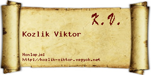 Kozlik Viktor névjegykártya
